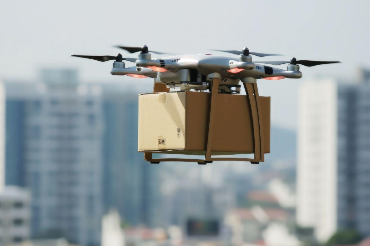 smart delivery, drone intelligently delivers products